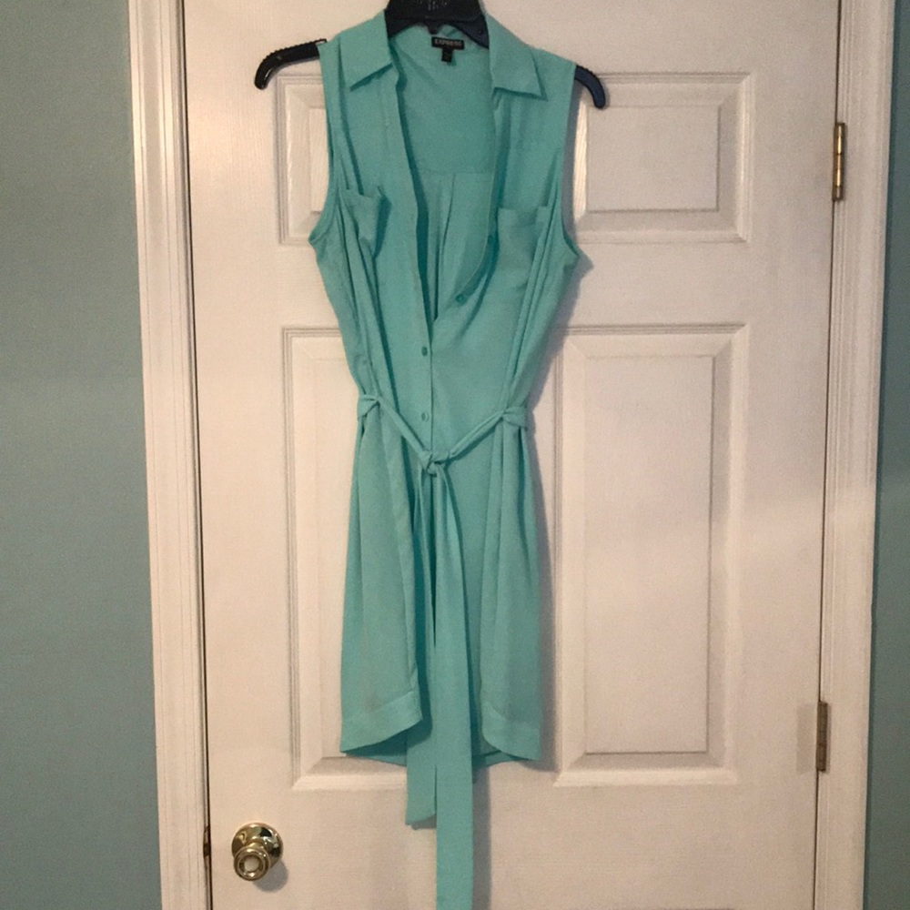 Express blue sleeveless dress
